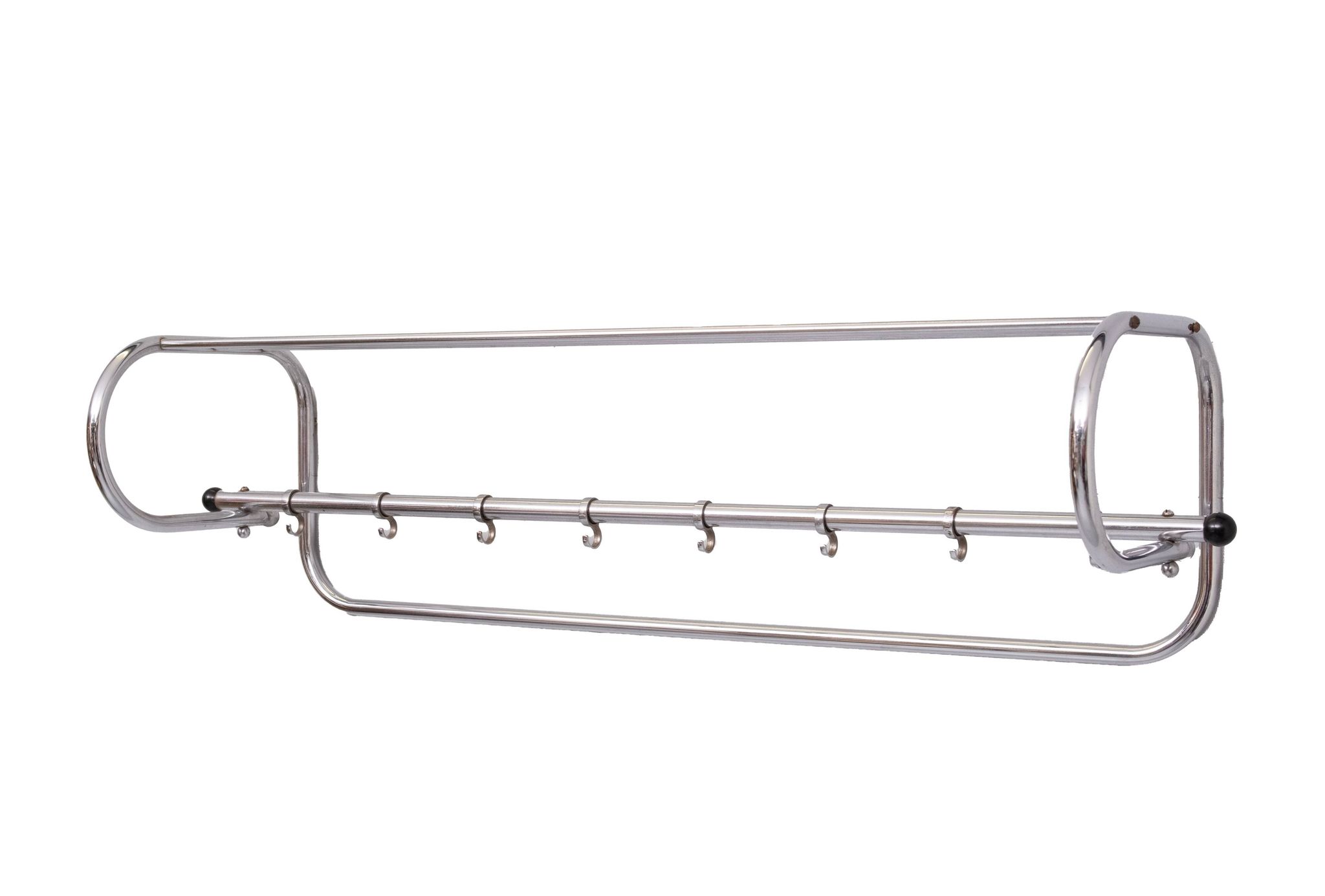 Art Deco Chrome wall Coat Rack Holland 1930s