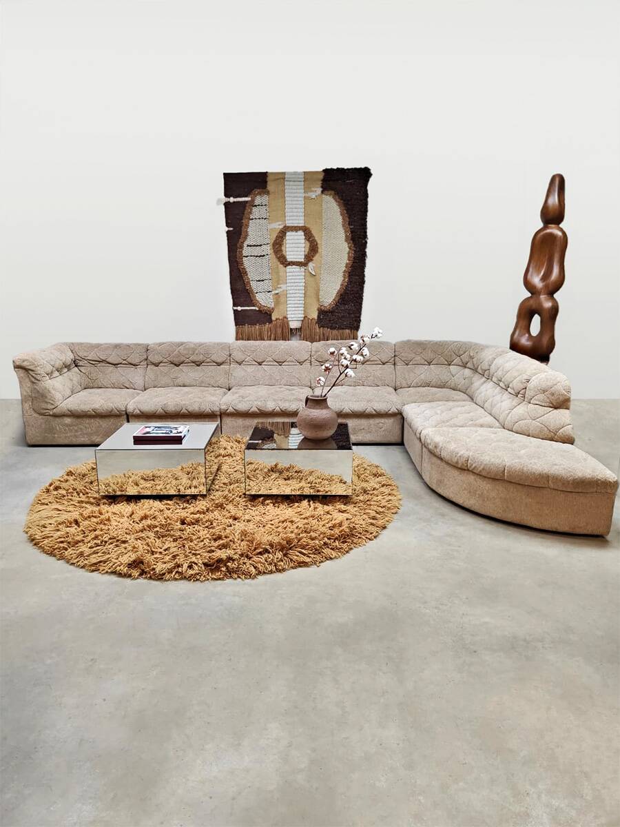 Vintage modular sectional sofa Laauser 'Ivory beige'