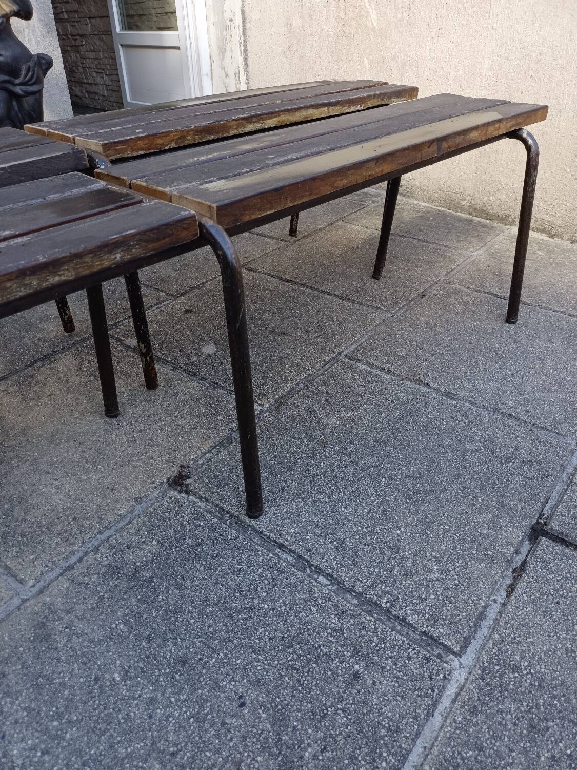 Pair of industrial benches