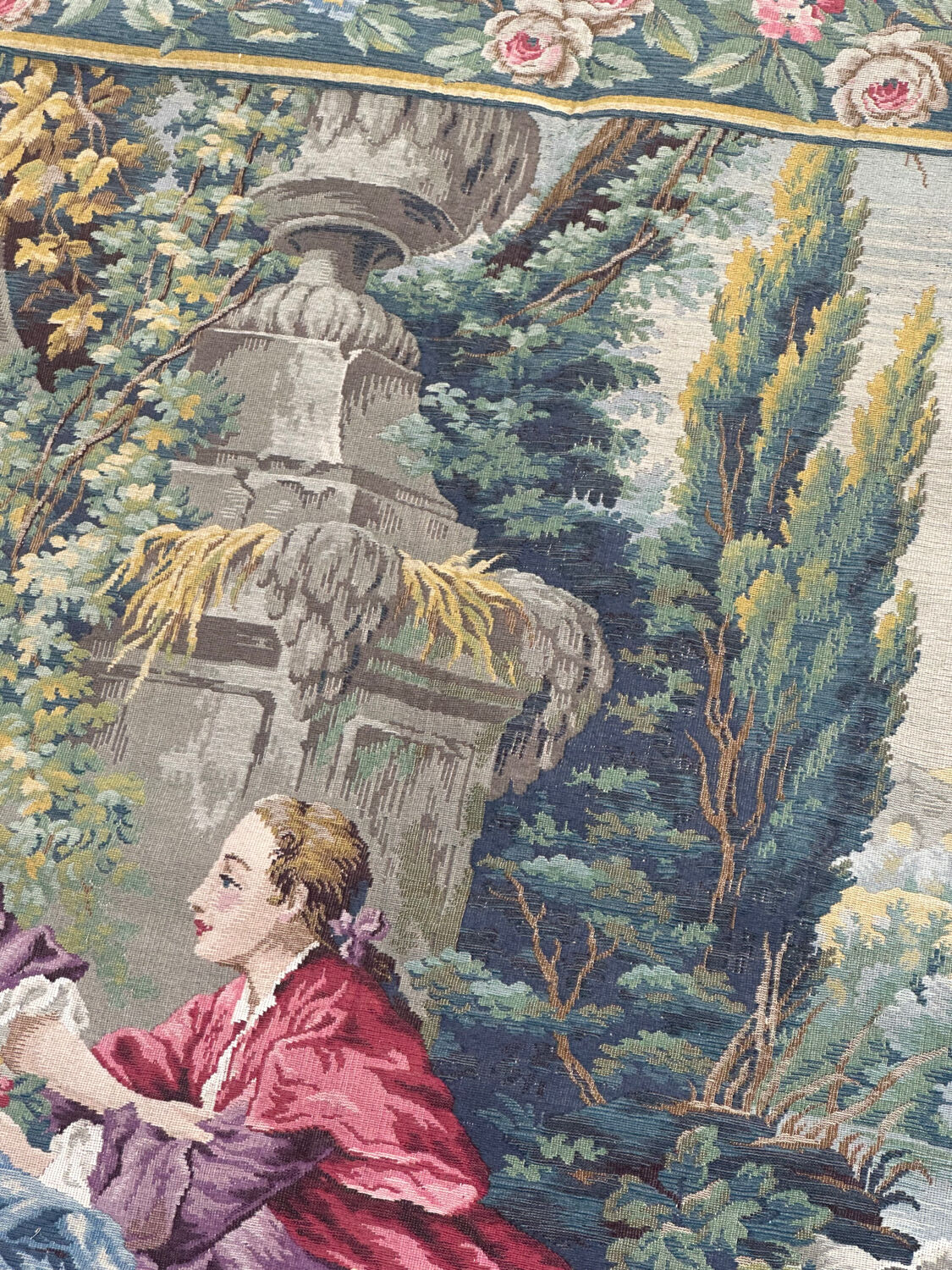 Aubusson-style Jacquard tapestry "Berger Galant"