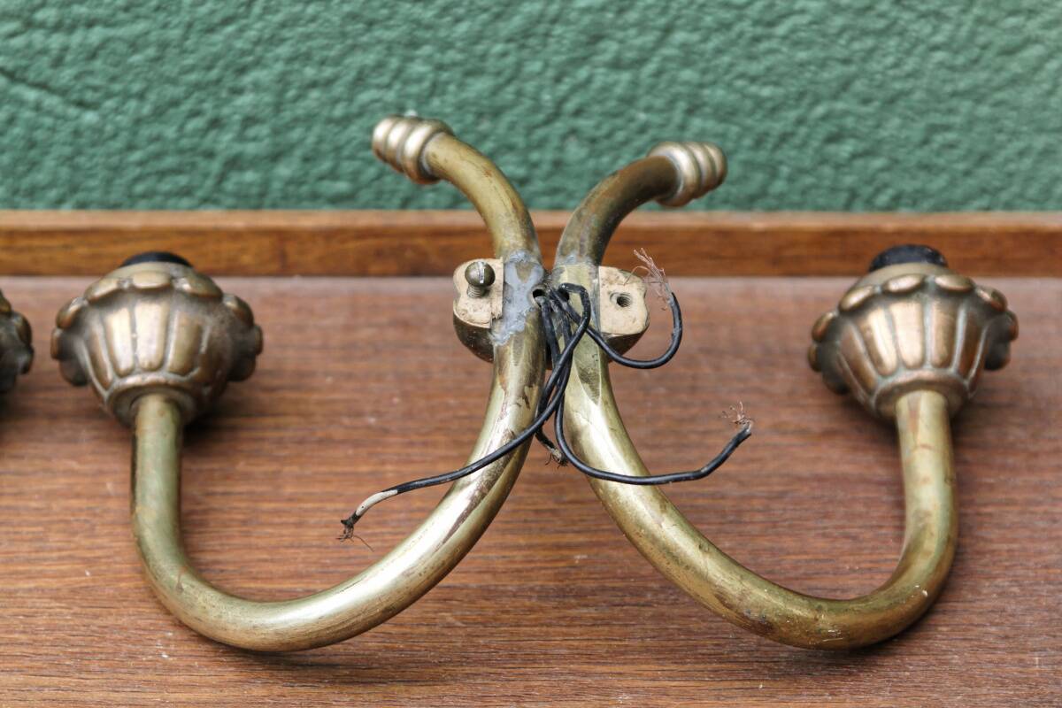 Pair of brass wall lights, 1950s