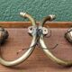 Pair of brass wall lights, 1950s