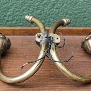 Pair of brass wall lights, 1950s