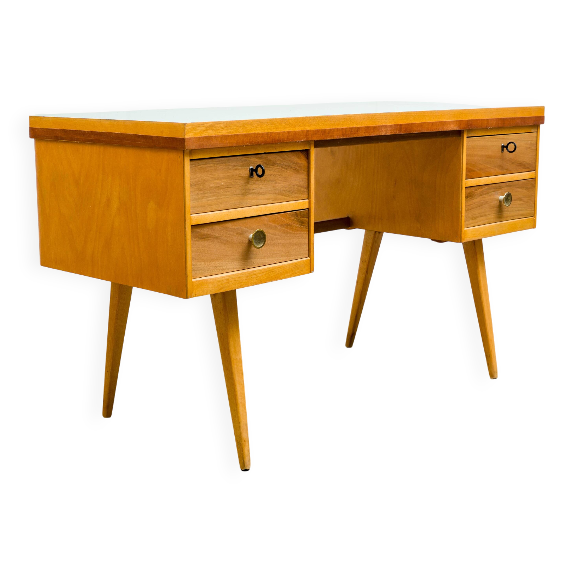 1950s desk, beech/resopal. Manufacturer: Ekawerk