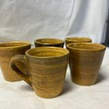 Set of 5 stoneware espresso cups