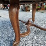 Table carrée style louis xv en merisier massif