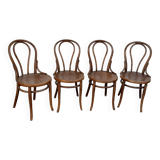 set of 4 Thonet bistro chairs with wooden seats N°4118