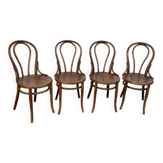 set of 4 Thonet bistro chairs with wooden seats N°4118