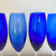 Set of 4 blue flutes