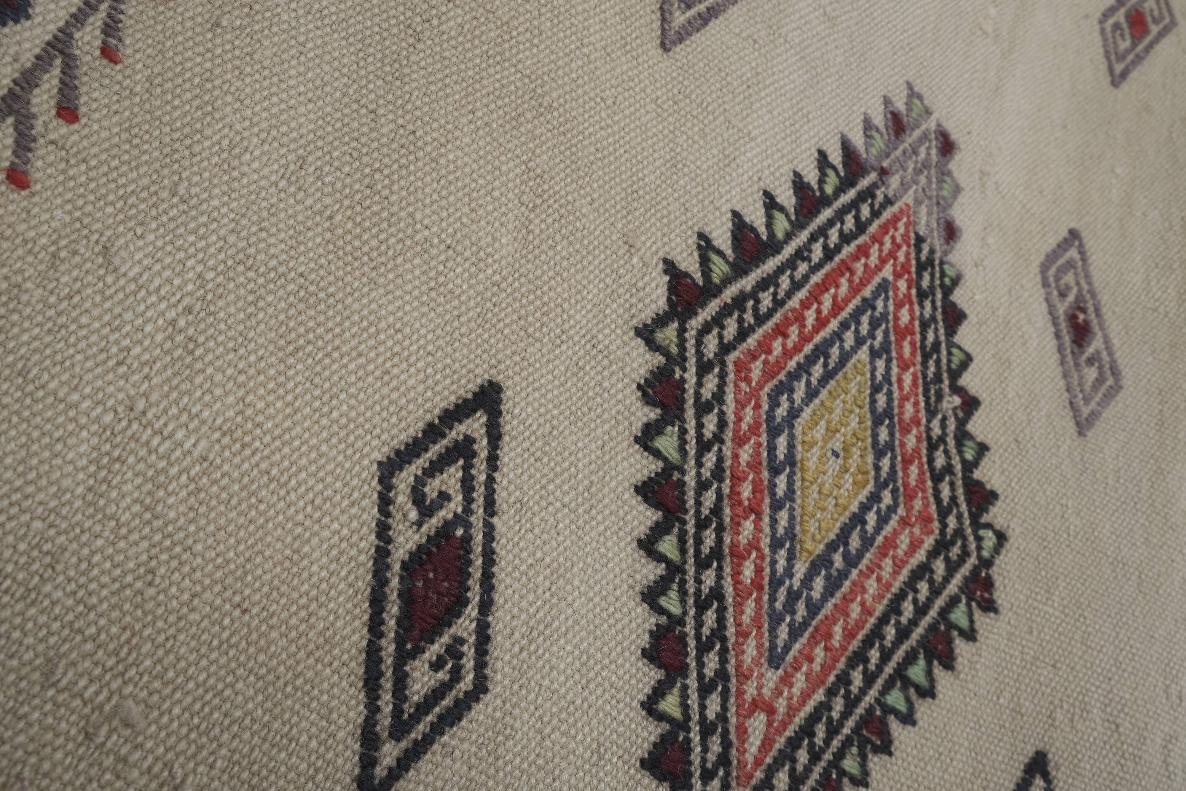 Mid Century Turkish Long Kilim Runner with Modern Design 1'11'' x 13'8''