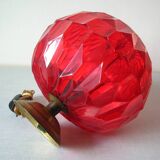 Old 2-light sputnik table lamp with diamond faceted ball from the 1960s/70s