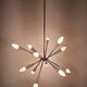 Stilnovo style 12 light Brass and White sputnik Chandelier