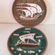 Duo plates Dakas Rhodes antique boats – handmade ceramics