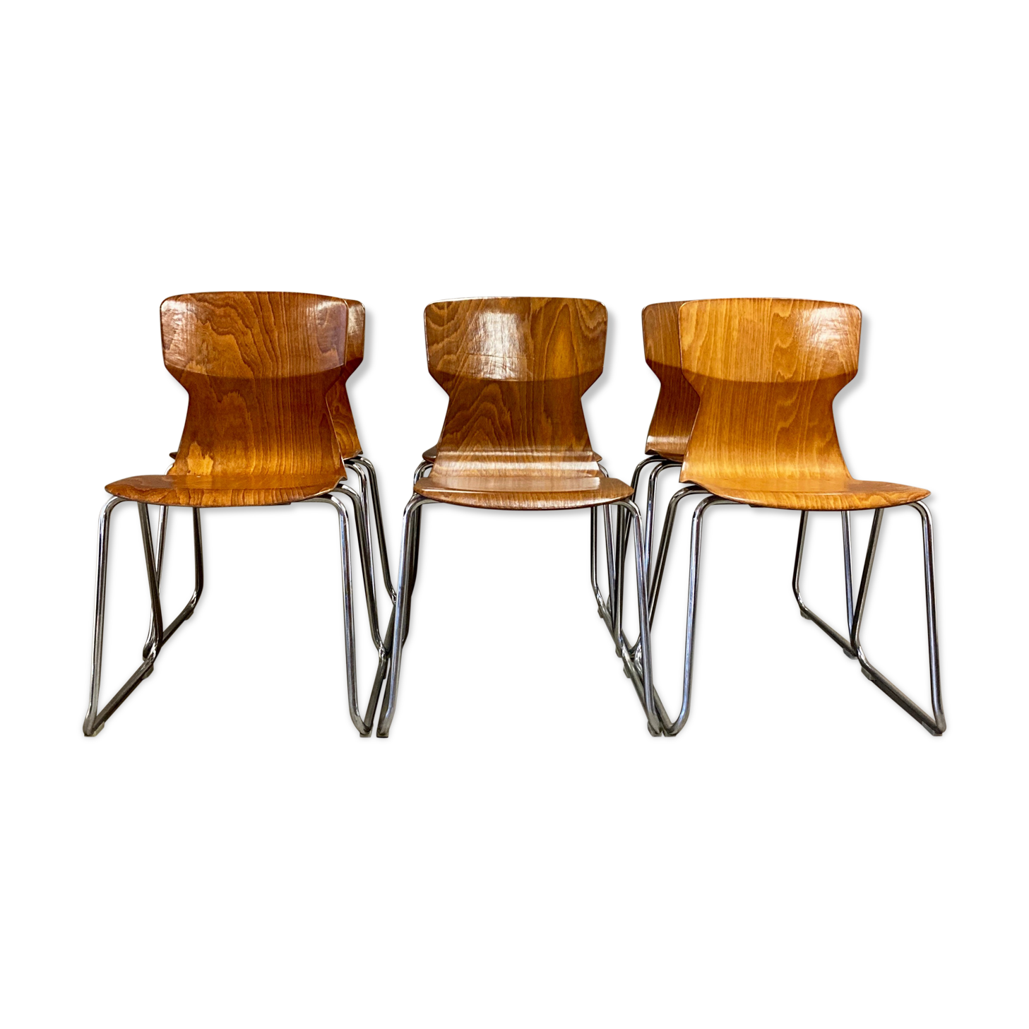 Set of 6 Pagwood chairs by Casala