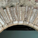 Mirror in patinated natural wood