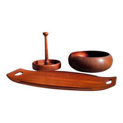 Ensemble de plats en teck Dansk Design Denmark Jens H. Quistgaard 1960