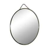 Miroir rond barbier avec chainette des années 50
