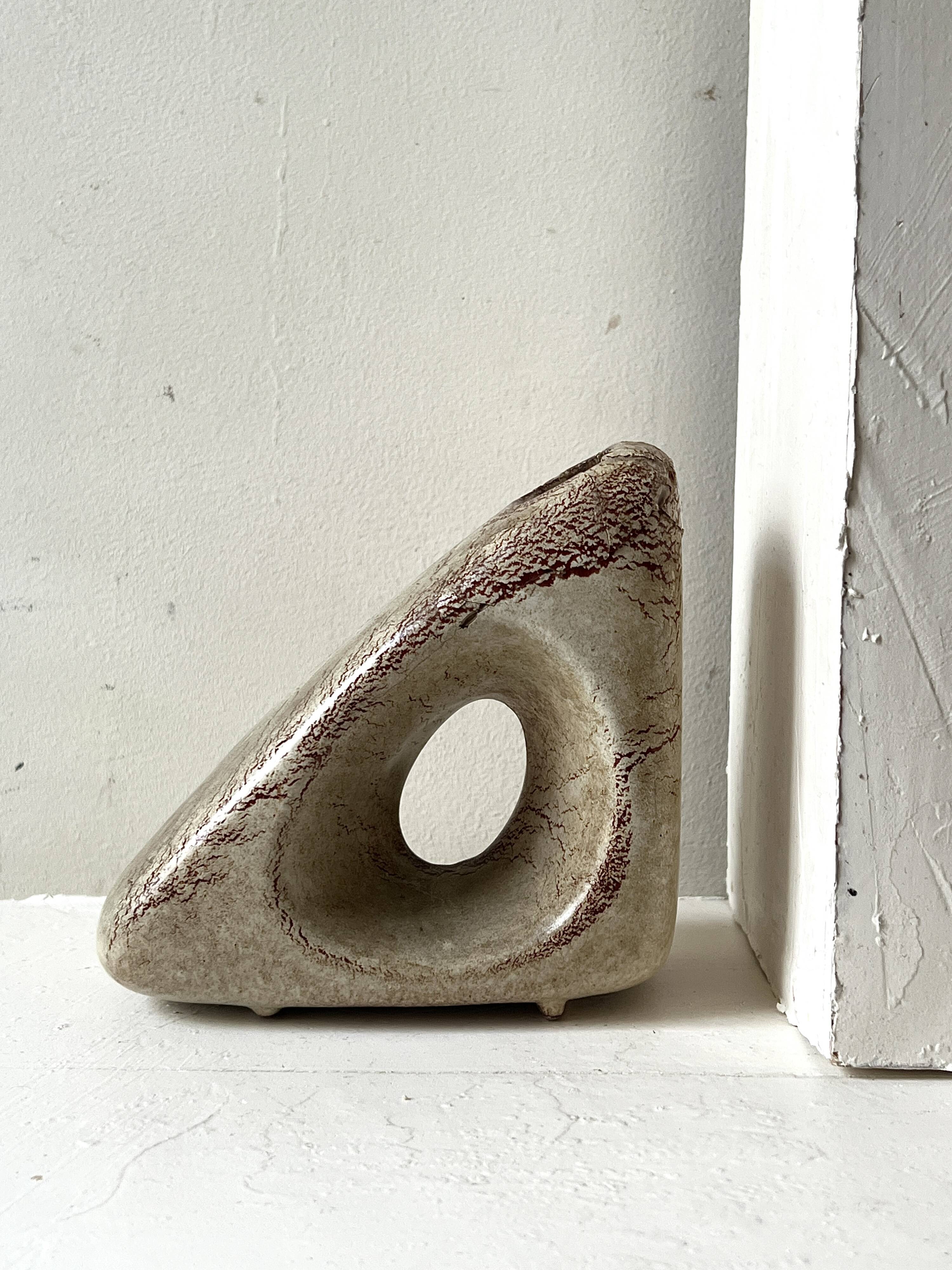 Sculptural and graphic ceramic vase by Bertoncello, Italy 1970