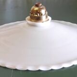 White opaline lampshade with wavy edges - mid. 20th century