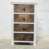 Small chest of drawers with 4 drawers, carved wood