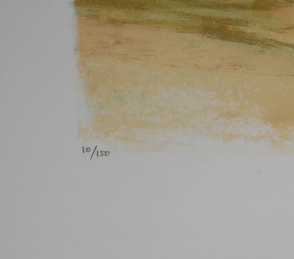 Paul COLLOMB: The ocean beach, original signed lithograph.