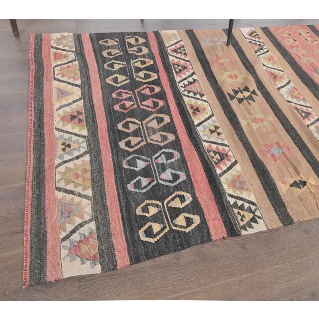 1970s Turkish runner handwoven wool flatweave kilim rug  102x340