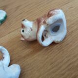 Zoomorphic salt and pepper shaker bears in slip