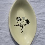 Two serving dishes and a gravy boat model las palmas in fine earthenware salins france vintage