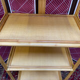 1970s bamboo and wicker shelf