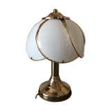 Vintage regency brass and glass table lamp, 1970s