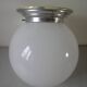 Old ceiling light globe ball sphere light in opaline aluminum support 22 cm