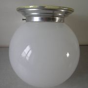 Old ceiling light globe ball sphere light in opaline aluminum support 22 cm