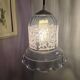 Suspension lampshade bell Vianne in petrol blue colour