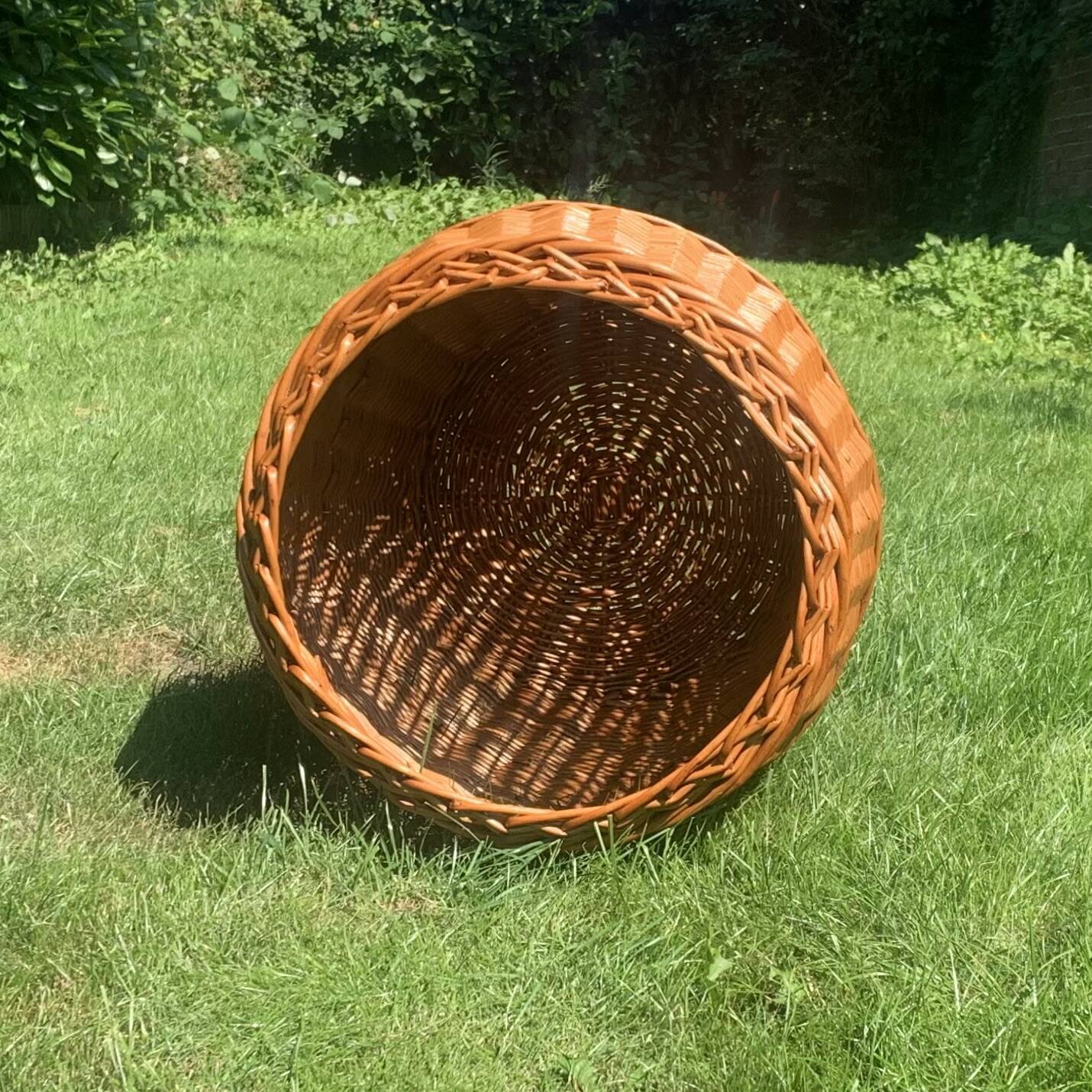 Vintage wicker laundry basket