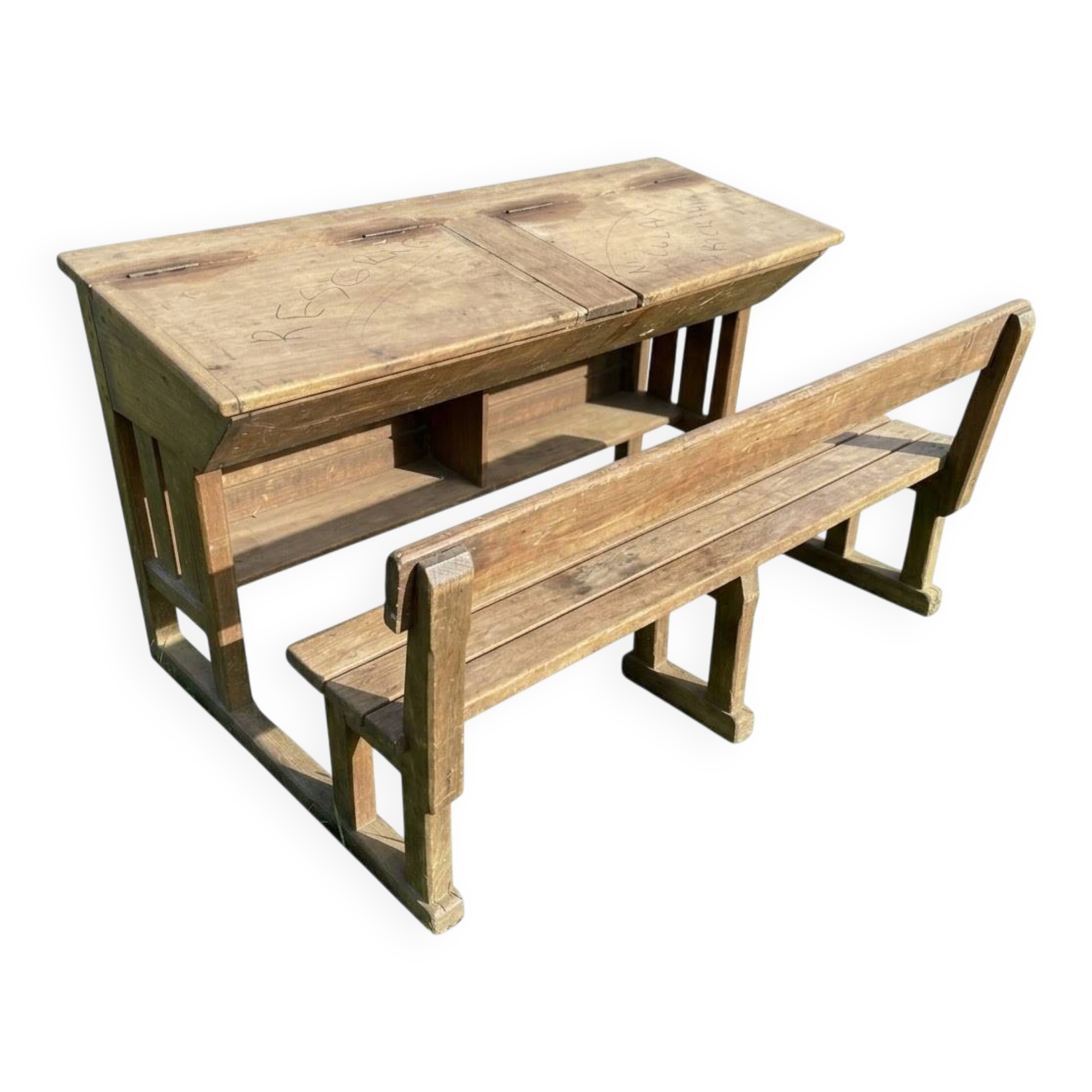 School desk for 2 with bench