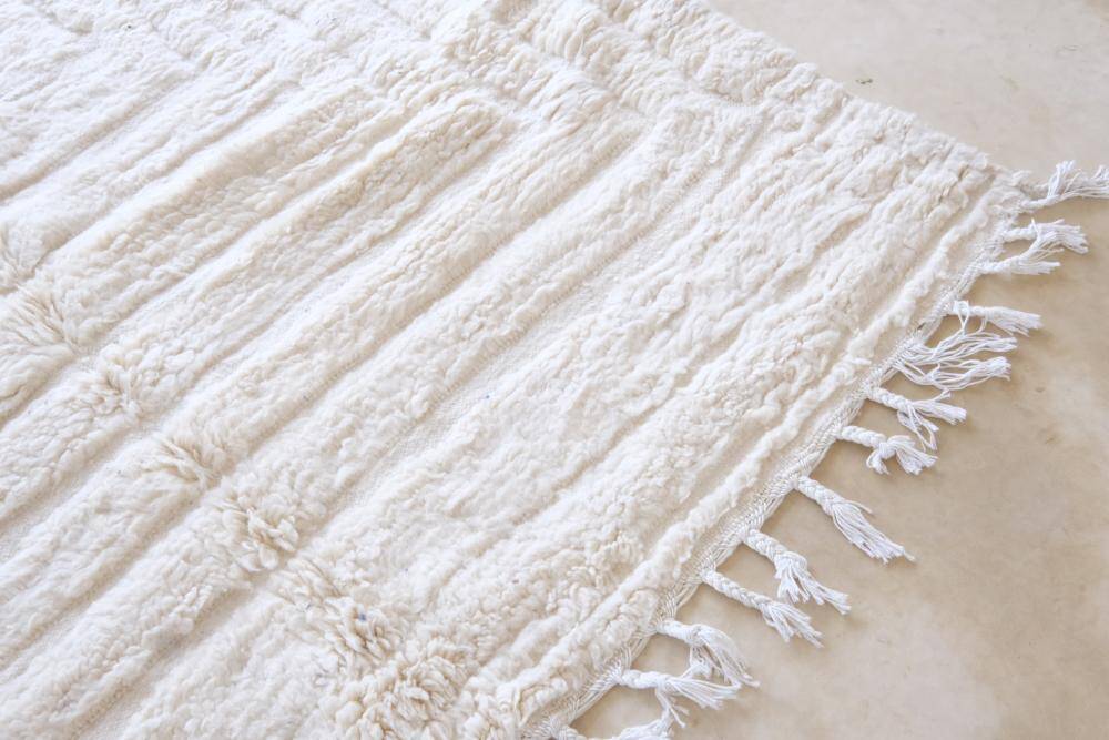 Tapis Blanc Beni Ouarain - 290 x 190 cm