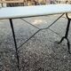 Bistro table top marble foot cast iron