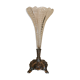 Art Deco vase in the shape of a chalice made of silver-plated metal and cut glass.