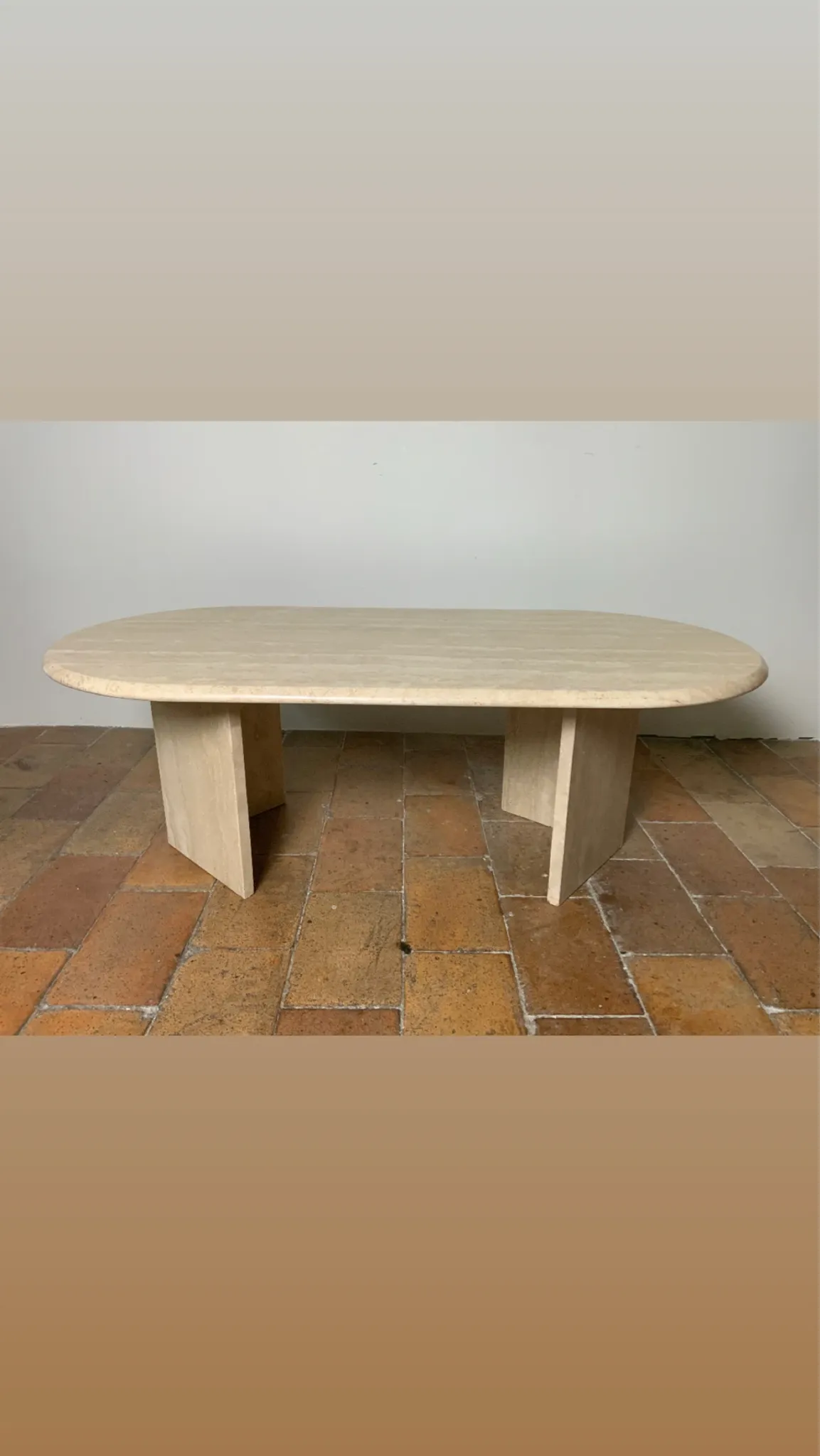 Travertine coffee table