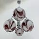 XL Italian purple and white Murano glass swirl chandelier, 1970s
