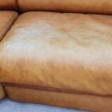 Corner sofa Roche Bobois camel leather 1980.