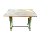 Table ancienne pieds verts patinés