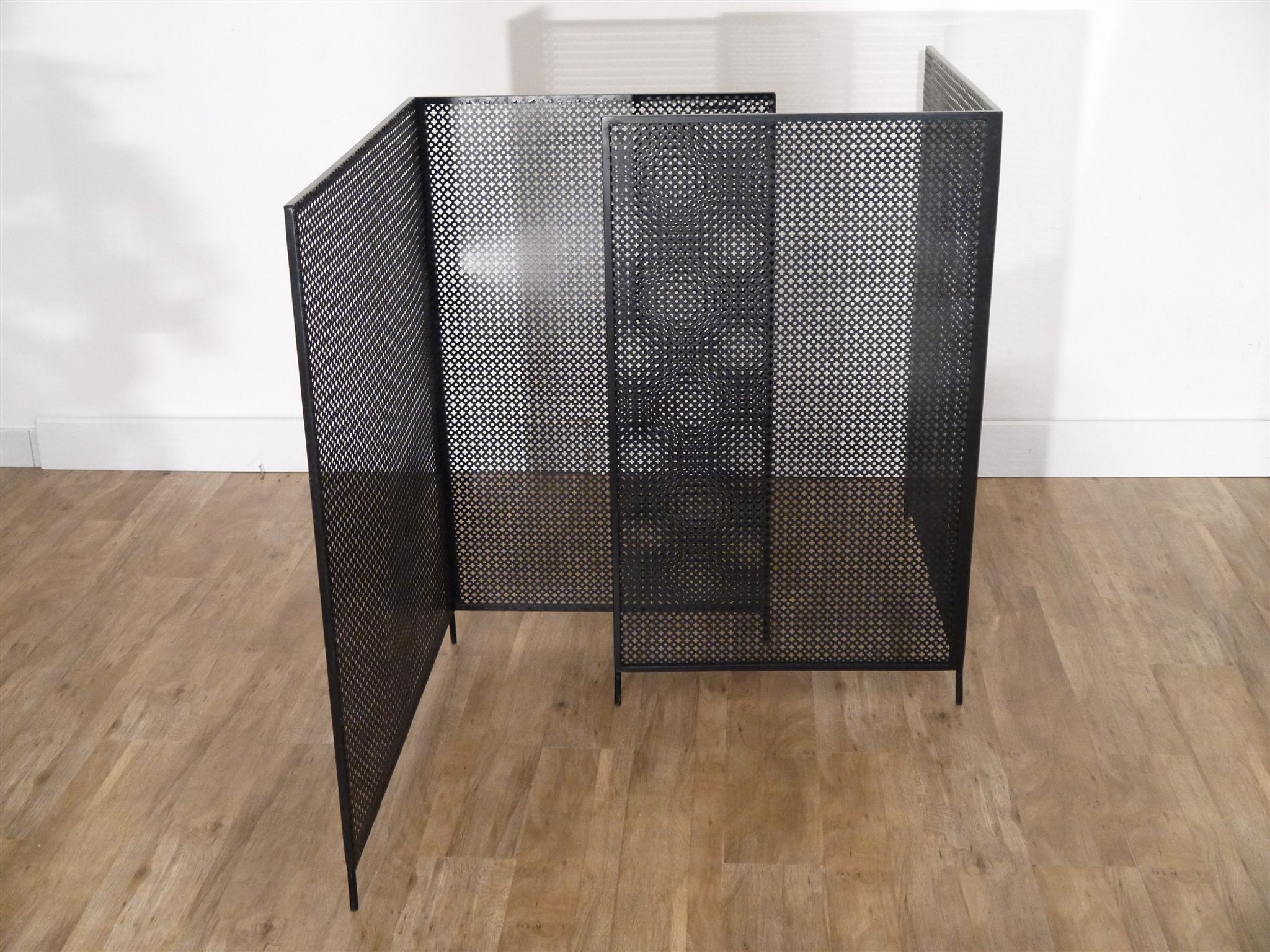 Pair of trellis, vintage perforated metal screen