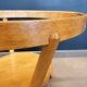 Round wooden coffee table, glass top, Czech, 50s, Kozeelka & Kropacek