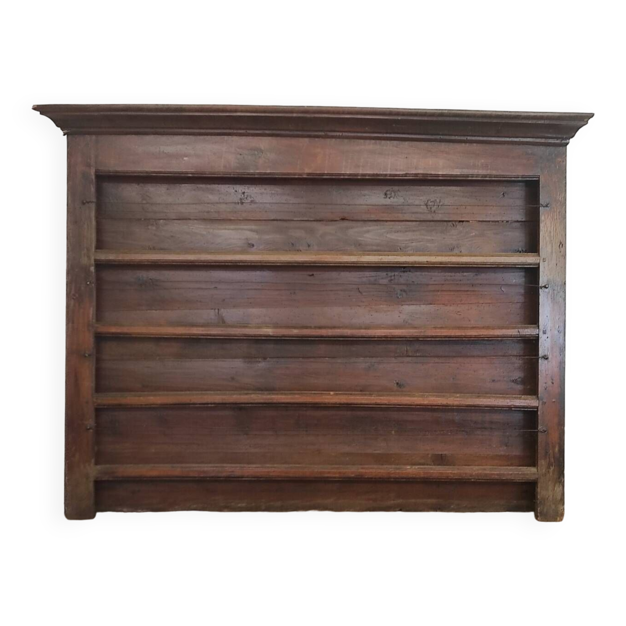 Wall dresser shelf for rustic wooden collection plates (fir and oak)
