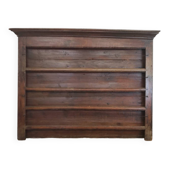 Wall dresser shelf for rustic wooden collection plates (fir and oak)