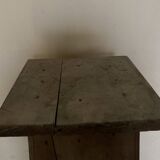 Old neo-classical workshop stool in washed wood h130cm