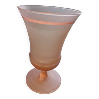 Pink vase on opaline style foot