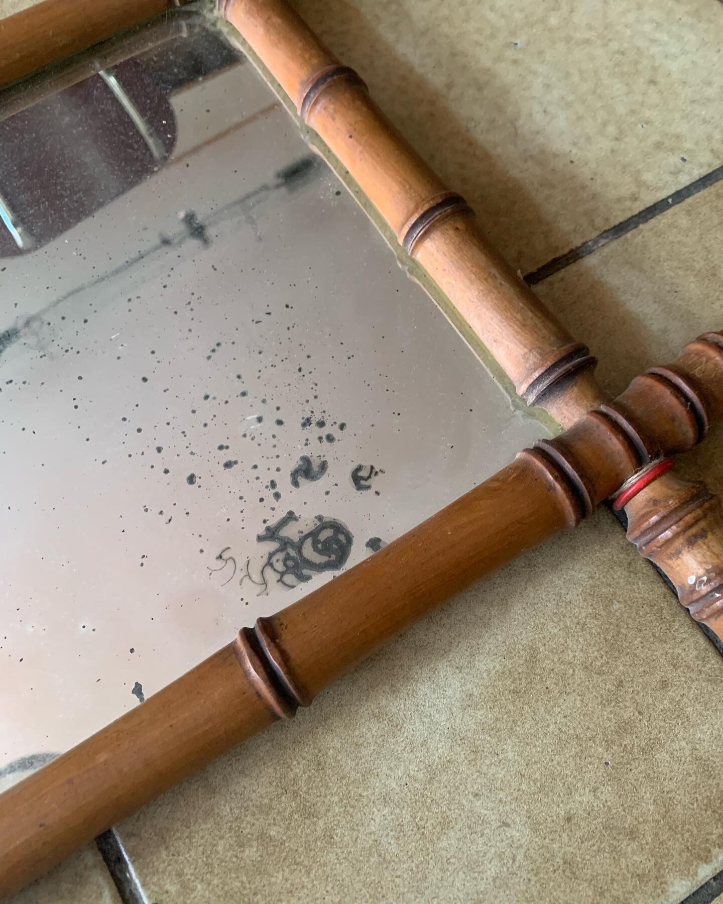 Antique wooden mirror