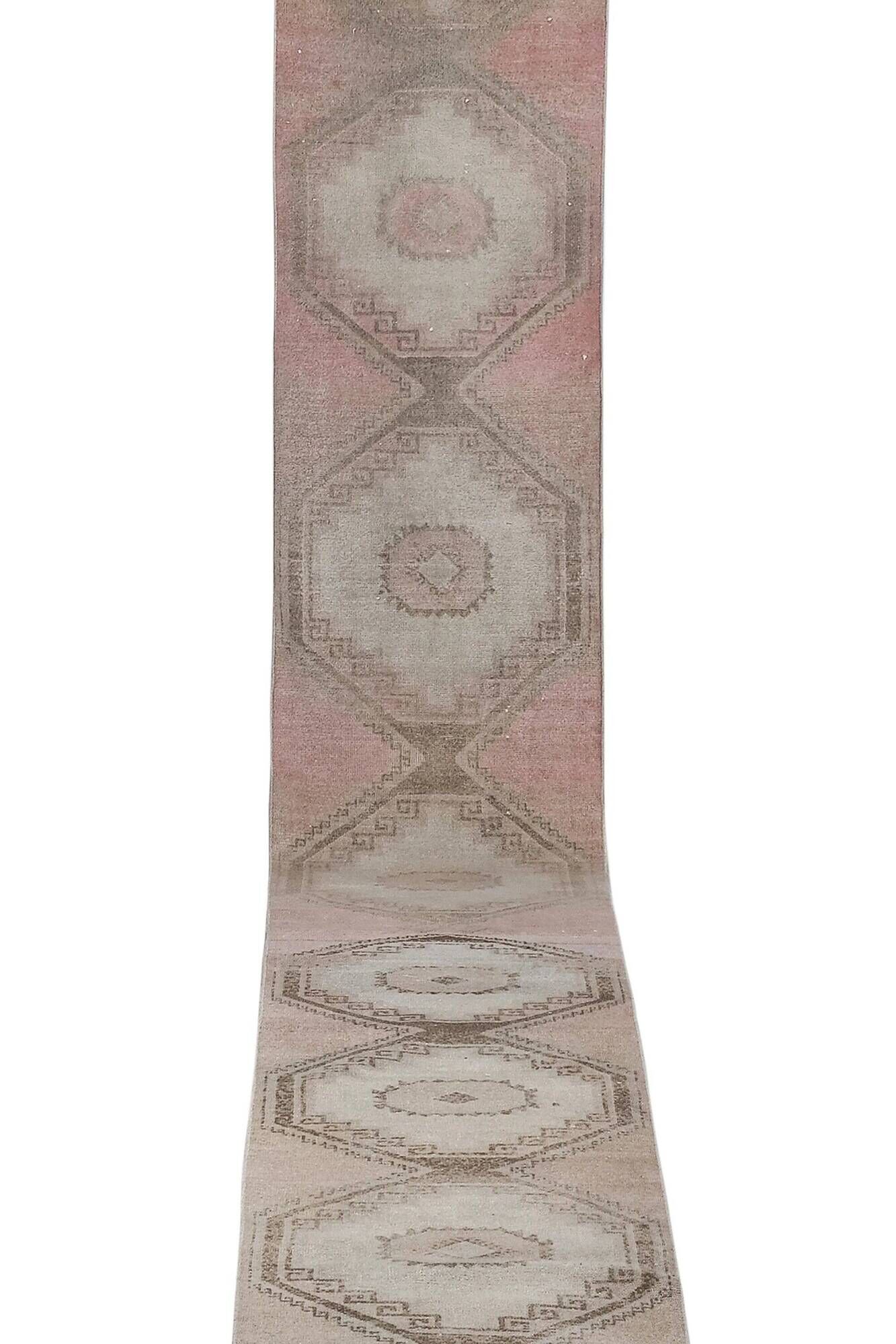 Vintage Turkish hallway rug 84x765 cm